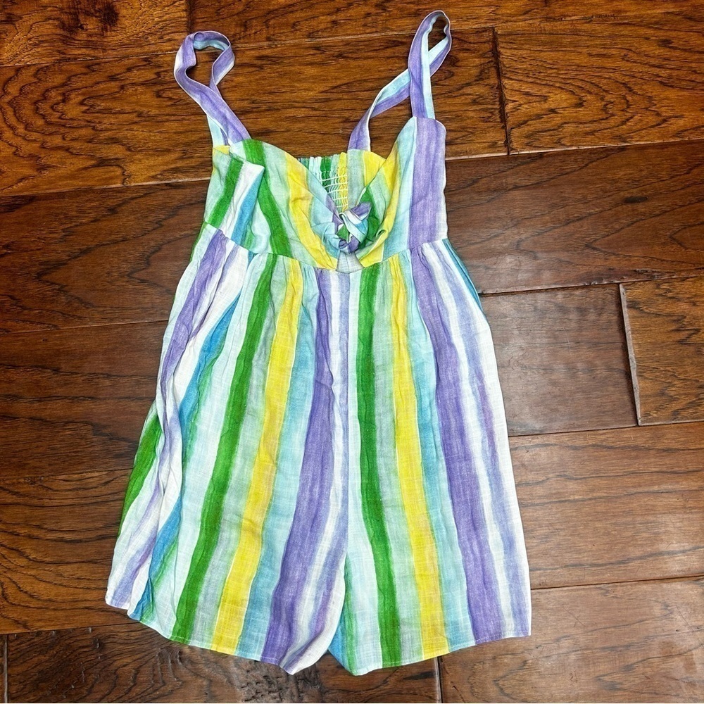 Zara multicolor‎ striped romper NWT